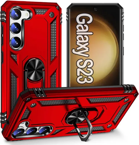 Miniatura 13 de Funda protectora diseñada para Galaxy S23 con soporte, a prueba de caídas militares, a prueba de golpes, a prueba de polvo, para Samsung S23, rosa