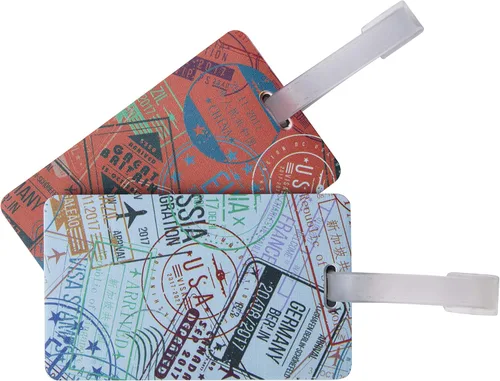 Travelon Juego de 2 etiquetas de equipaje sellos de pasaporte 44 x 25 x 25 pulgadas Passport Stamps Travelon Juego de 2 etiquetas para equipaje