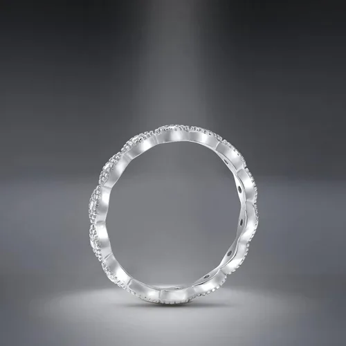 Miniatura 7 de OLIVIASO Women 925 Sterling Silver Rings, Stackable Wedding Bands Rings for Women, Women's Eternity Rings, Marquise CZ Promise Rings for Her