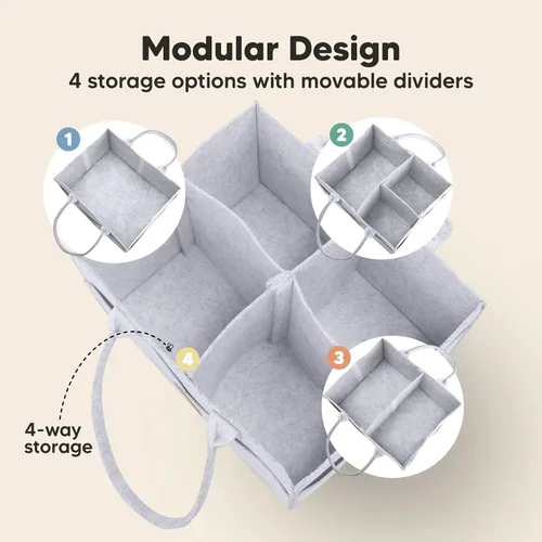 Miniatura 7 de KeaBabies Cambiador de pañales portátil y organizador de pañales para bebé, tapete cambiador plegable impermeable para bebés, organizador grande