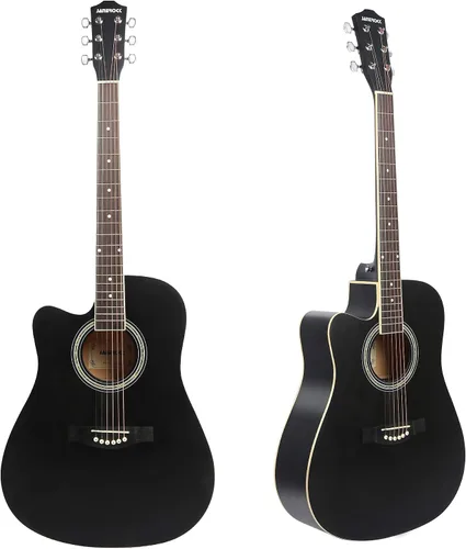 Miniatura 2 de Guitarra para Zurdos, Guitarra Acústica para Zurdos de 104 cm con Corte, Tamaño Completo, para Principiantes, Incluye Estuche, Afinador, Correa