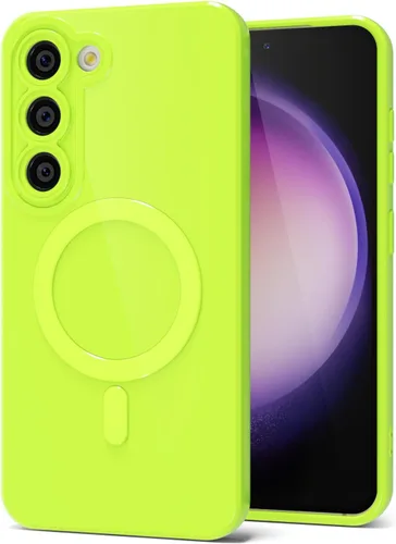 Miniatura 72 de Svanove para Samsung Galaxy S22 Funda de teléfono de silicona magnética, compatible con Magsafe, linda para mujeres, brillante color brillante, gel