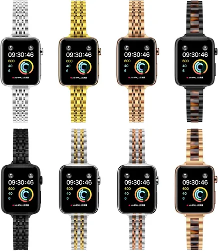 Miniatura 6 de Correa de metal compatible con Apple iWatch de 1.496 pulgadas, 1.575 pulgadas, 1.654 pulgadas, 1.732 pulgadas, correas de repuesto de acero