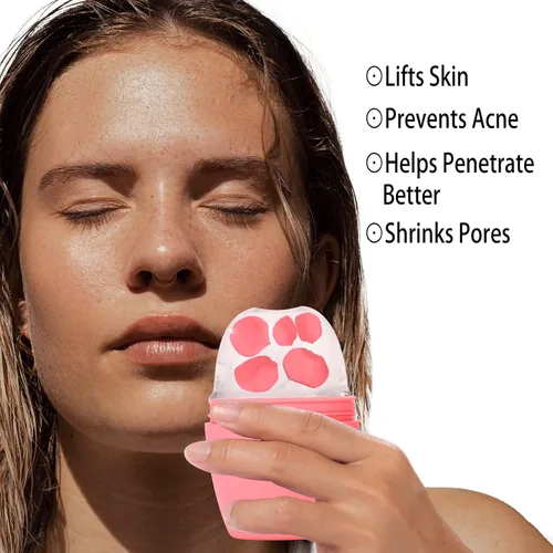 Miniatura 6 de Evmliy Rodillo de Hielo para la Cara, Rodillo de Hielo de Silicona Molde de Hielo Facial para Iluminar la Piel Mejorando el Brillo Natural, Rodillo