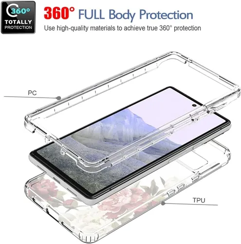 Miniatura 3 de Funda de teléfono para Pixel 6 Pro, Pixel 6 XL G8VOU, bonito patrón de mandala transparente de cuerpo completo, funda protectora para Google Pixel 6
