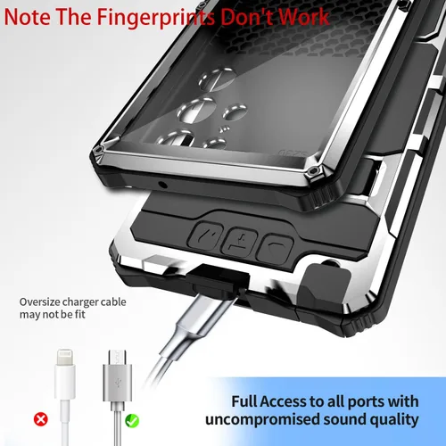 Miniatura 6 de Lunivop Funda para Samsung Galaxy S22 Ultra (6.8 pulgadas), carcasa rígida de metal 2022 para tornillo, protección de lente de pantalla integrada