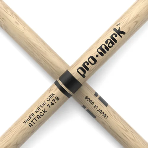 Miniatura 5 de ProMark Baquetas de batería Classic Attack 747B Shira Kashi Oak Baquetas, punta ovalada de nailon, un par Punta de nailon