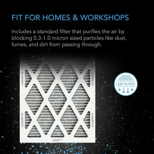 Miniatura 4 de AC Infinity Caja de filtro en línea de 4 pulgadas con filtro de alta eficacia, kit de filtración HVAC para toda la casa, se adapta a ventiladores