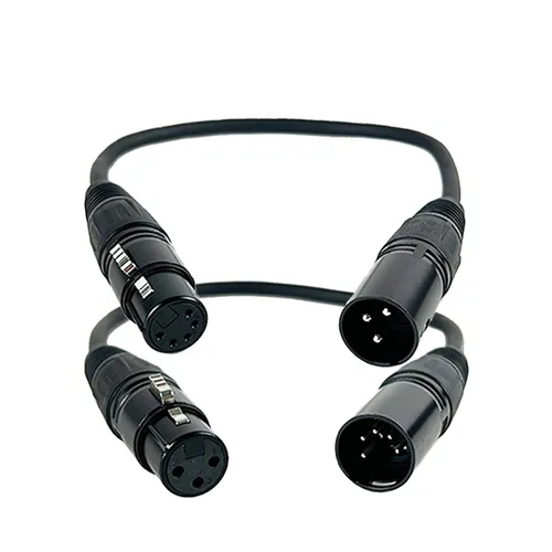 Miniatura 2 de 5Pin XLR Female/Male to 3Pin XLR Male/Female Audio Cable for Microphone Stage Light Turnaround,XLR3 to XLR5 Adapter Cable(5Pin F-3Pin M-Black,0.3m)