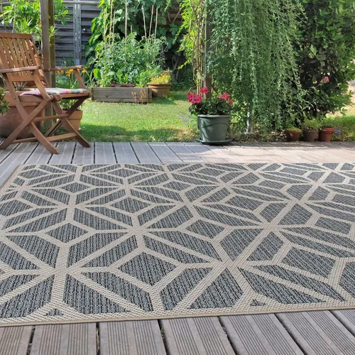 Miniatura 7 de Rugshop Alfombra geométrica contemporánea para interiores y exteriores, lavable para sala de estar, comedor y oficina, 7 pies 10 pulgadas x 10 pies