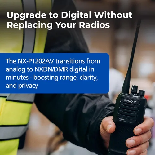 Miniatura 7 de KENWOOD ProTalk NX-P1202AVK - Radio de negocios - 2 W VHF, analógico a digital actualizable a NXDN/DMR Digital, 64 canales, batería de 19.5 horas