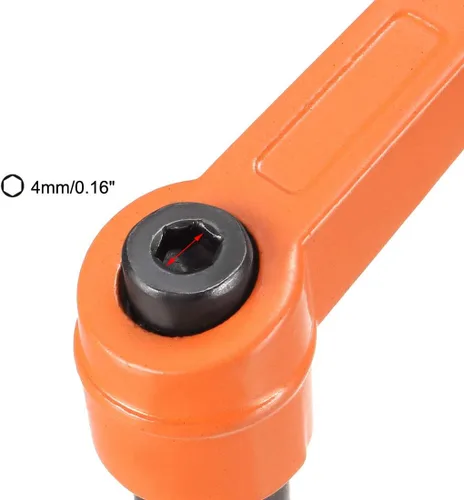 Miniatura 3 de uxcell® M8 manija ajustable palanca de sujeción botón trinquete hembra roscado perno 3 piezas