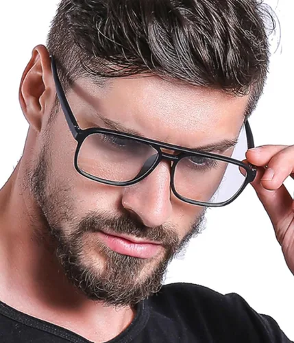 Miniatura 2 de Gafas de aviador retro con luz azul para mujeres y hombres de los años 70, gafas de piloto con marco de gran tamaño, antifatiga ocular