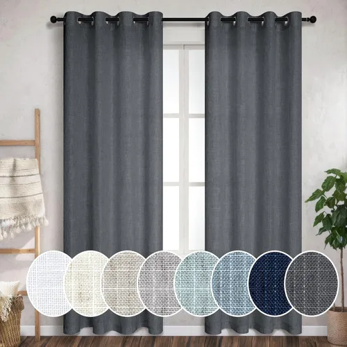 Miniatura 35 de Pitalk Cortinas de dormitorio azul oscuro de 72 pulgadas de largo con ojales, decoración náutica costera masculina, decoración náutica, Azul marino