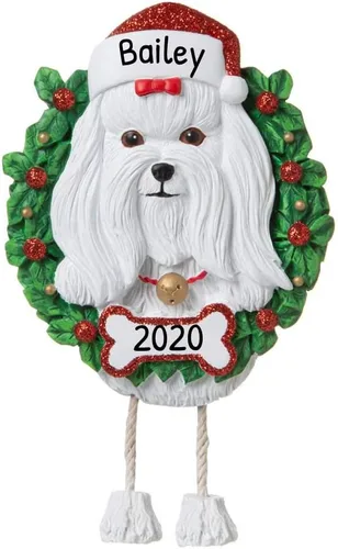 Miniatura 8 de Adornos de Navidad personalizados para perros de Elfos 2024 – Corona Shih Tzu para la primera Navidad de los amantes de los perros
