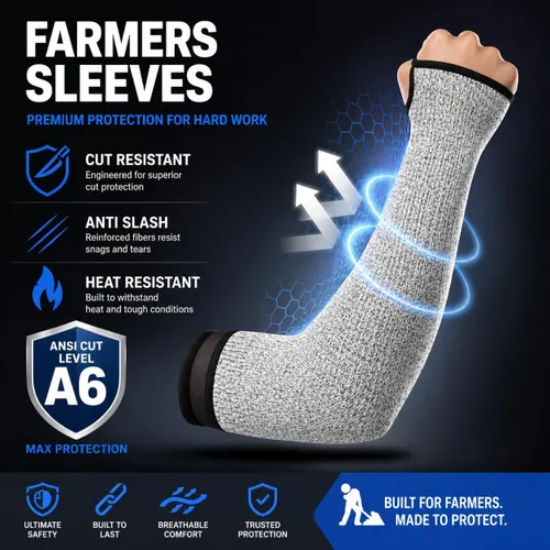 Miniatura 2 de Mangas de brazo resistentes a cortes para hombres y mujeres, protectores de brazo para piel fina y moretones para jardinería, agricultura, patio
