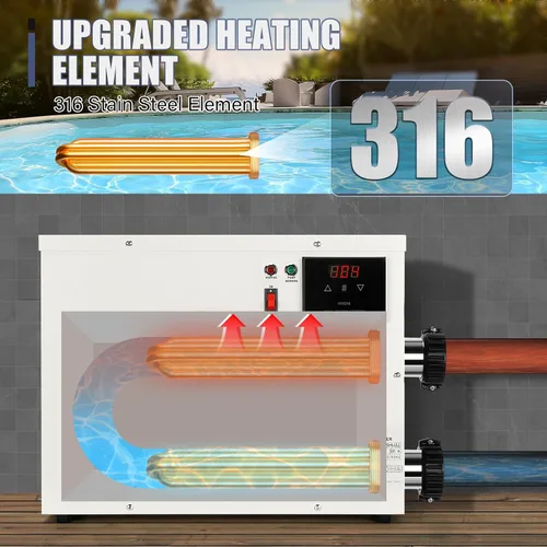 Miniatura 5 de Calentador de piscina de 11KW 220V-240V para piscinas sobre el suelo, bañeras de hidromasaje y calentador de spa