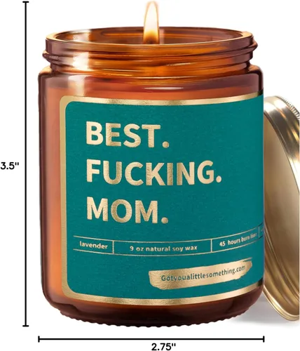 Miniatura 8 de Mejor Vela Divertida para Mamá con Aroma a Lavanda y Vainilla, 100% Cera de Soja, Quema Larga - Regalos de Cumpleaños para Mamá de Hija, Hijo, Niños
