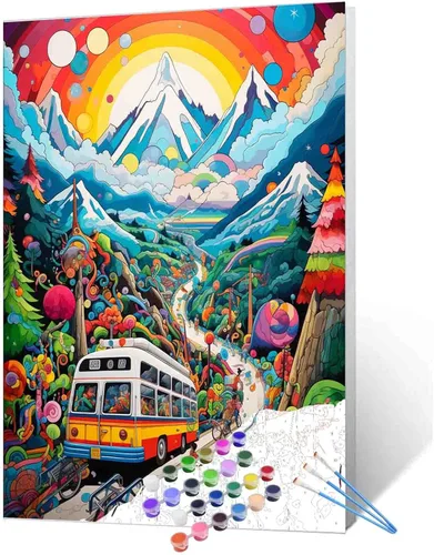 Miniatura 37 de TUMOVO Pintura por números para niñas con flores para adultos, principiantes, mujeres rodeadas de abejas, pintura acrílica por números, pintura