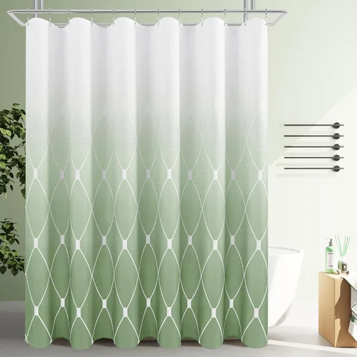 Miniatura 38 de Cortina de ducha para compartimento pequeño negra para hombres, 36 pulgadas de ancho, juego de cortinas de baño gris, cortinas geométricas estrechas