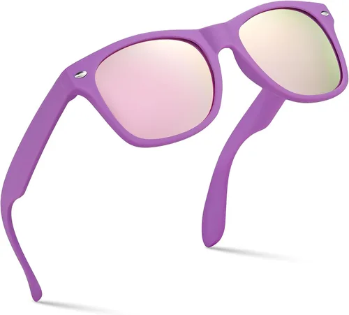 Gafas de sol Retro Rewind para niño, niña, de 3-12 años, gafas de sol para niño resistentes a las roturas, con protección UV400, morado, talla única