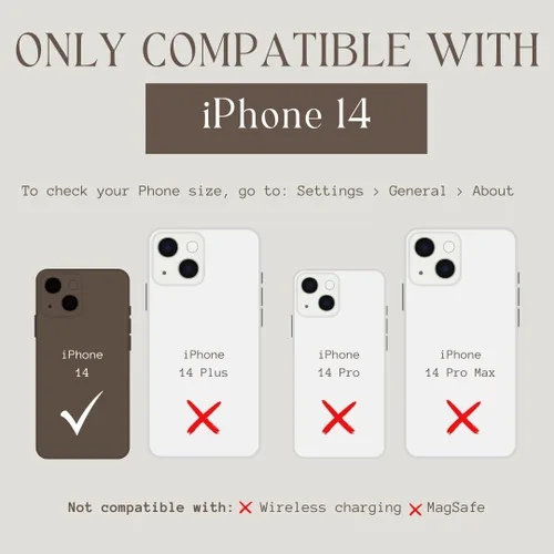 Miniatura 17 de Fundas Walli para iPhone 13, funda tipo cartera con soporte para tarjetas, elegante y moderna cubierta para mujeres, se ajusta al iPhone 13