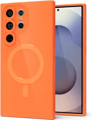 Miniatura 78 de Svanove para Samsung Galaxy S22 Funda de teléfono de silicona magnética, compatible con Magsafe, linda para mujeres, brillante color brillante, gel