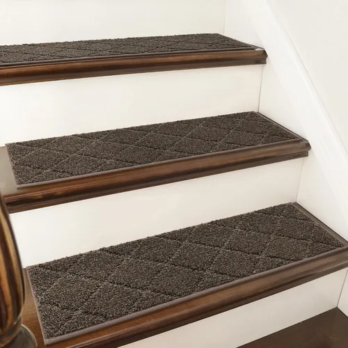 Miniatura 19 de COSY HOMEER - Alfombra antideslizante para esquinas de peldaños interiores, alfombras de escaleras para despegues resistentes al deslizamiento