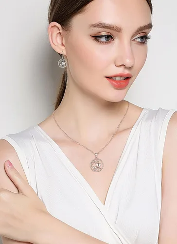 Miniatura 4 de AEONSLOVE Collar de elefante de plata de ley con buena suerte, regalo para mujer, cadena de 17.7in, Plata esterlina