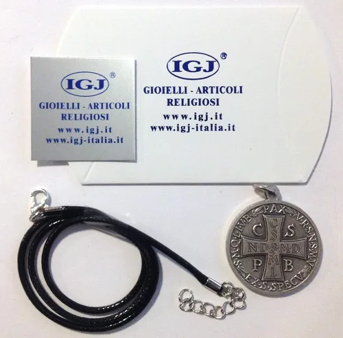 Miniatura 5 de I G J Medalla de San Benito Tamaño BIg 1.260in Hecho en alto relieve, Latón