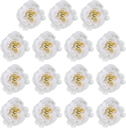 Miniatura 15 de PATIKIL Cabeza de flores artificiales, 15 cabezas de flores falsas, cabezas de peonía de seda a granel, flores de simulación para ramos de flores