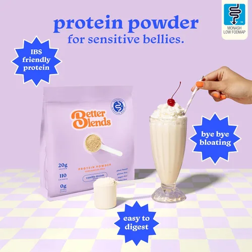 Miniatura 2 de Proteína en polvo amigable con el intestino para estómagos sensibles, bajo FODMAP, 0.71 onzas de proteína vegana de guisantes y arroz con fibra