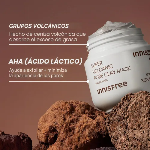 Miniatura 6 de innisfree Super Volcanic Clay Mask, Pore Cleansing & Oil Control Face Mask for Oily Skin with AHA, Korean Wash-Off Clay Mask for Clogged Pores