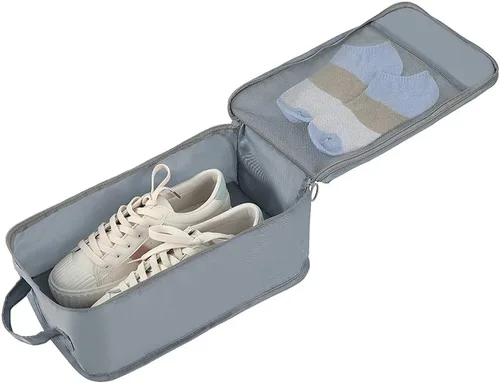 Miniatura 5 de Belsmi Juego de 8 cubos de embalaje con bolsa de zapatos, organizador de equipaje de viaje de compresión