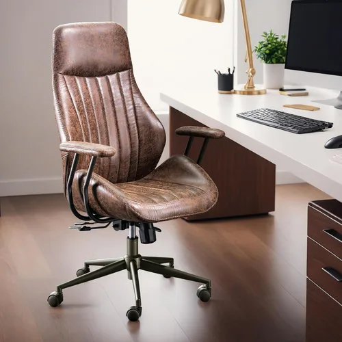 Miniatura 27 de HOOOWOOO Silla de Oficina Ergonómica, Silla de Escritorio Moderna de Computadora de Media Siglo, Silla Ejecutiva Cómoda con Asiento Extra Ancho