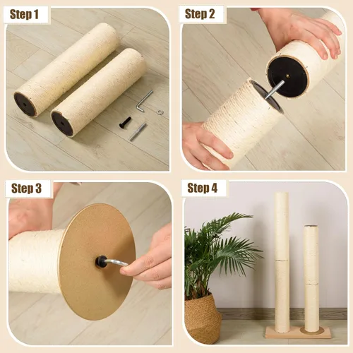 Miniatura 6 de 2 postes rascadores de raíces para gatos, repuesto de poste de rascador de árbol de gato de 11.81 x 3.54 pulgadas, poste de sisal natural, poste
