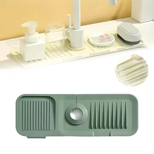 Miniatura 11 de Tapete para grifo para fregadero de cocina, tapete de drenaje de silicona 2026, protector de fregadero de piedra de secado rápido mejorado para Beige