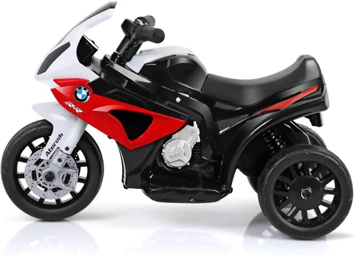 Miniatura 8 de Costzon Motocicleta eléctrica para niños, con licencia BMW de 6 V, juguete alimentado por batería con faros delanteros y música, pedal, 3 ruedas