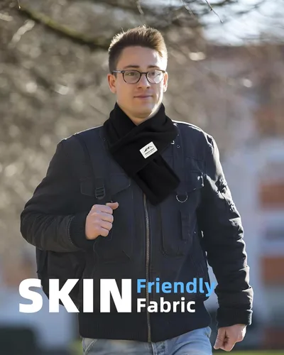 Miniatura 2 de Bufanda corta y cálida de forro polar para hombres y mujeres para invierno, clima frío, calentador suave para el cuello, bufandas para el cuello