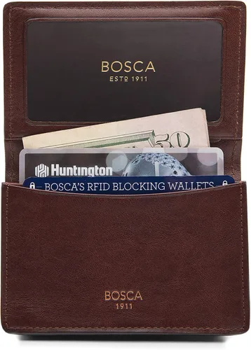 Miniatura 5 de Bosca - Funda para tarjetas de 2 bolsillos de piel Dolce para hombre
