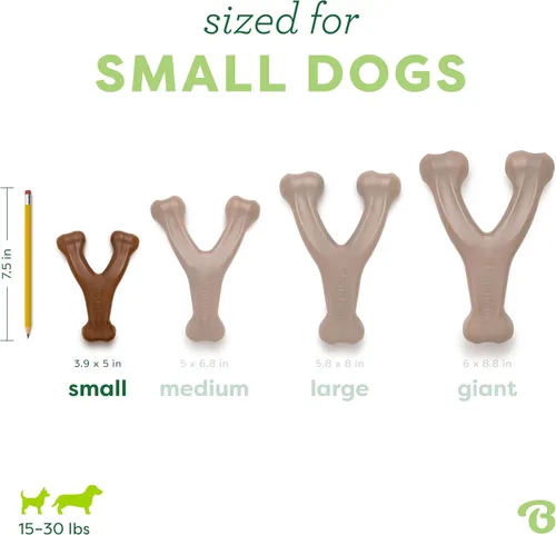 Miniatura 4 de Benebone Wishbone - Juguete masticable duradero para perros masticadores agresivos, cacahuete real, fabricado en Estados Unidos, pequeño