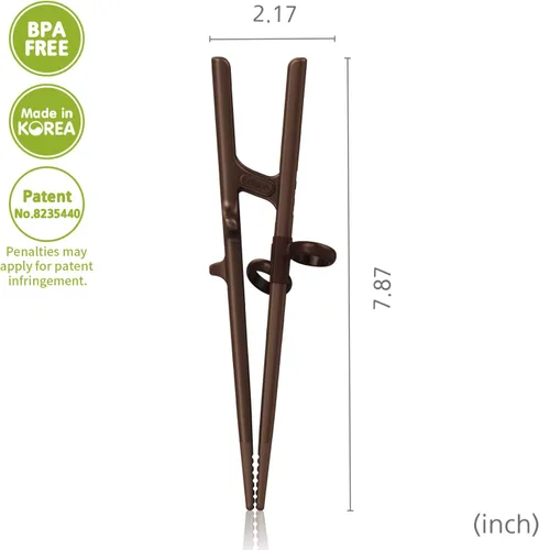 Miniatura 4 de Palillos de entrenamiento para zurdos - Ayudante para principiantes, entrenador cerebral, palillos de práctica fáciles - Fabricados en Corea