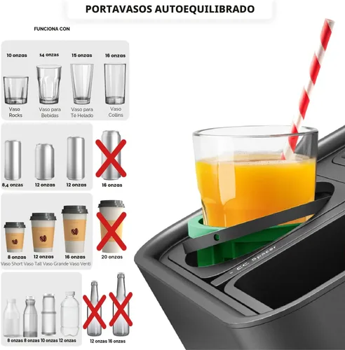Miniatura 2 de CouchConsole - Bandeja portavasos original para bebidas y aperitivos con reposabrazos, mesa con soporte para teléfono, almacenamiento y organizador