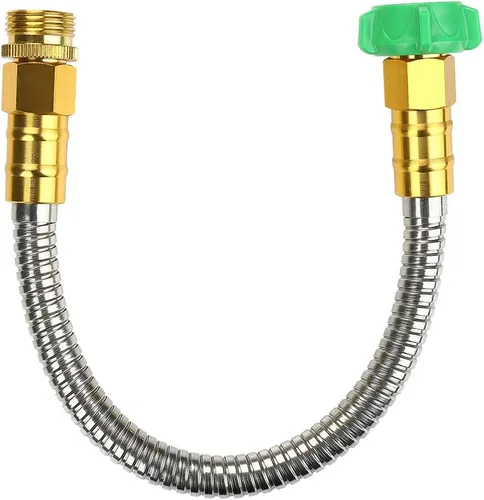 Miniatura 10 de Beaulife Manguera corta de metal de acero para jardín de 15 pies, manguera de agua potable para RV, manguera de drenaje del deshumidificador