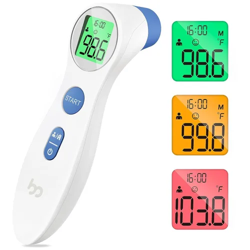 Miniatura 8 de Termómetro de frente para adultos y niños, termómetro digital sin contacto para bebés, lactantes y niños pequeños, alarma de fiebre de 3