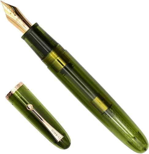 Miniatura 2 de Jinhao 9019 - Pluma estilográfica acrílica, punta de latido del corazón de 0.020 in con convertidor de tinta, bolígrafo de escritura suave de diseño