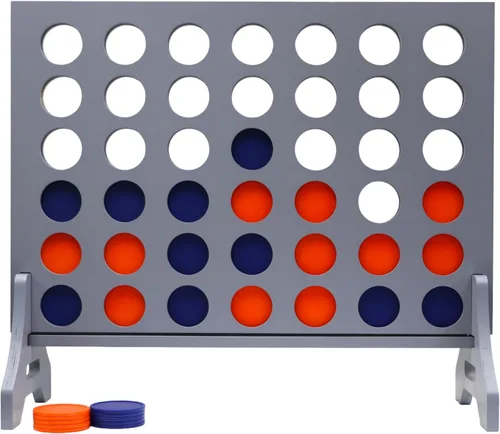 Tailgating Pros Cuatro Gigante Gris Premium en una Fila con Estuche de Transporte - Juego de Patio Exterior Jumbo de Gran Tamaño - Conecta Múltiples