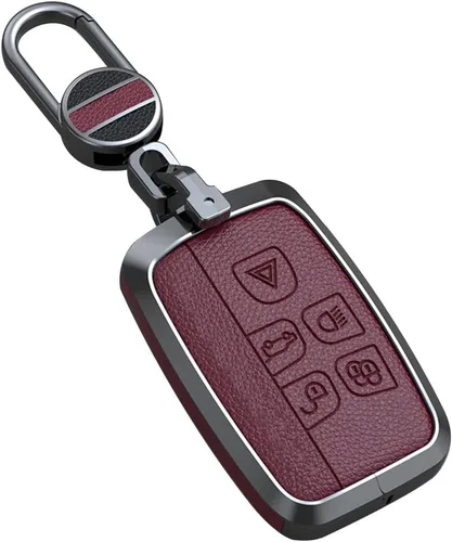 Miniatura 8 de ontto Funda para llavero Land Rover de piel antiarañazos, protección completa para Defender Discovery Sport Fit para Jaguar Negro Tipo A-Negro