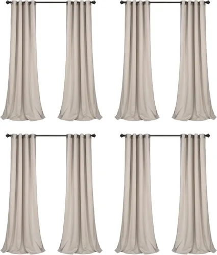 Miniatura 31 de Lush Decor Paneles de cortina opacas con aislamiento y ojales, par, 52 pulgadas de ancho x 84 pulgadas de largo, neutro, diseño clásico moderno