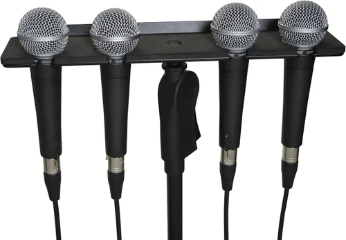 Miniatura 5 de Gator Frameworks Soporte múltiple para sujetar a (4) micrófonos con cable o inalámbrico (GFW-MIC-4TRAY)